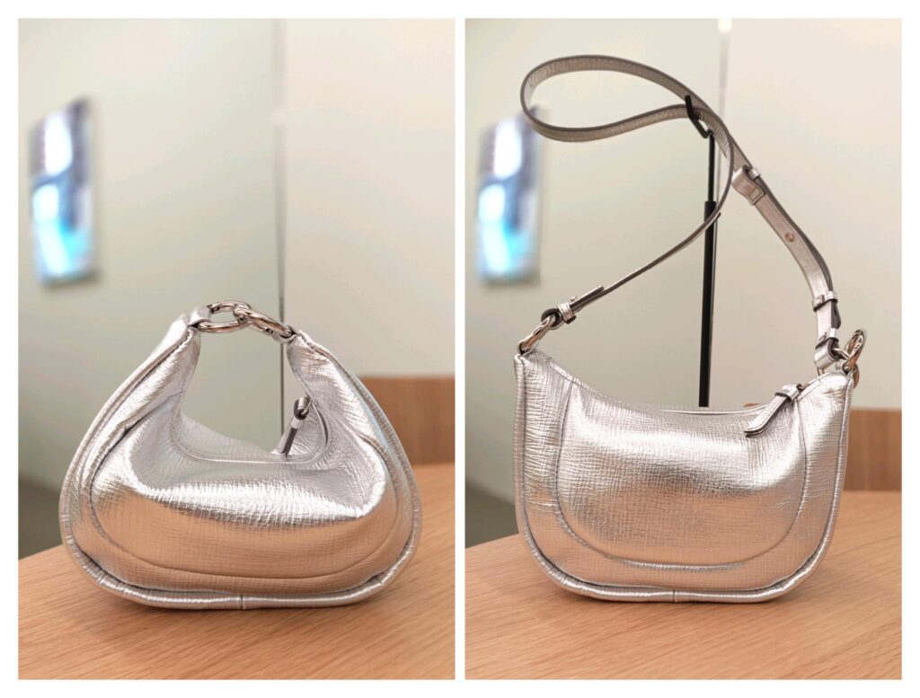 ショルダーバッグ　ハンドバッグ　クッキーバッグ　メタリック　シルバー　日本製　Epoi