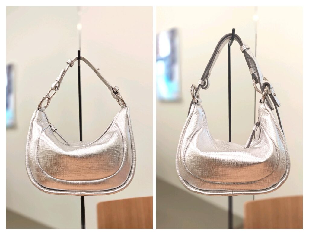 ショルダーバッグ　ハンドバッグ　メタリック　シルバー　日本製　Epoi