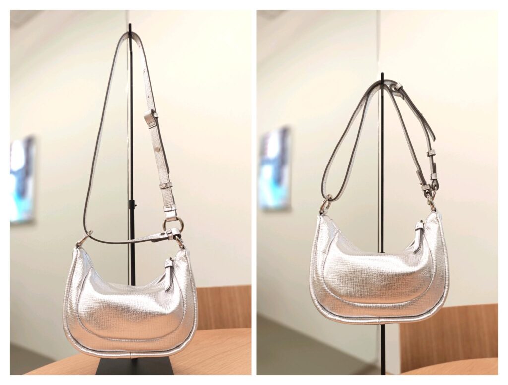 ショルダーバッグ　ハンドバッグ　メタリック　シルバー　日本製　Epoi