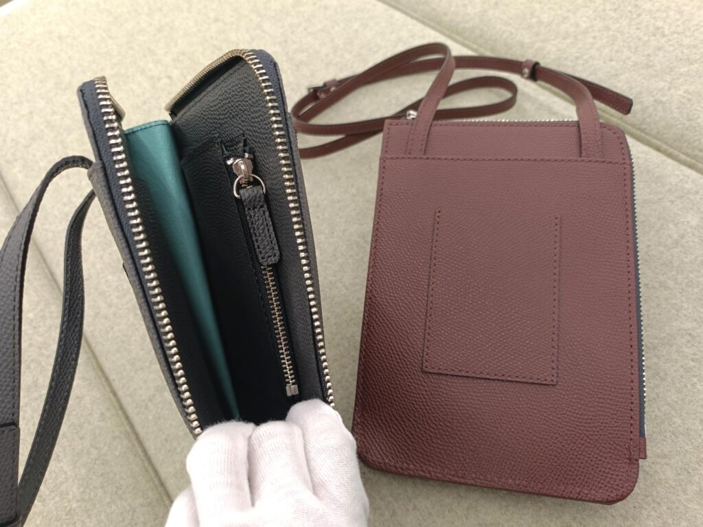 Epoi　MM　シキビー　スマホポシェット　ミニバッグ　日本製　革小物　国産牛革　カードケース付き　バイカラー　お出かけ　GW