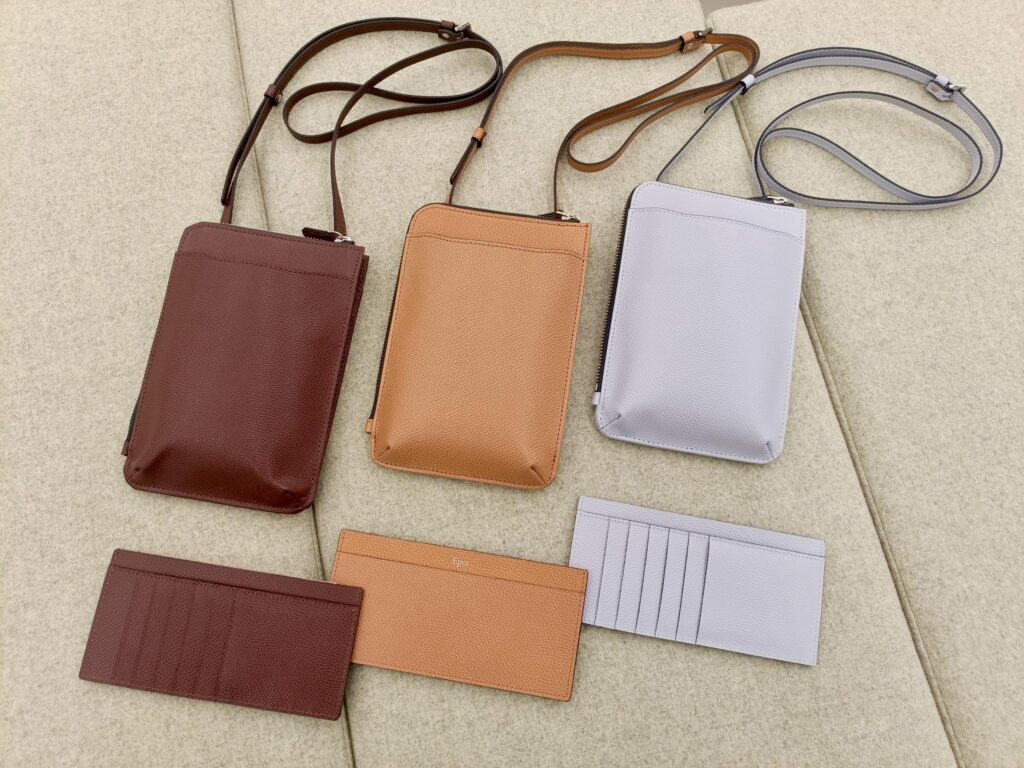Epoi　MM　スマホポシェット　ミニバッグ　日本製　革小物　国産牛革　カードケース付き　バイカラー　お出かけ　GW