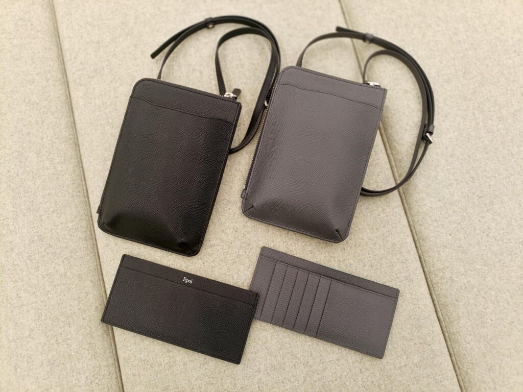 Epoi　MM　スマホポシェット　ミニバッグ　日本製　革小物　国産牛革　カードケース付き　バイカラー　お出かけ　GW